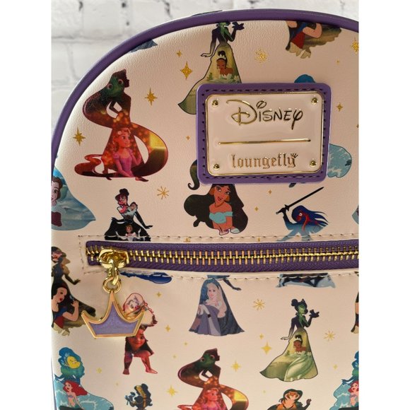 NWT LOUNGEFLY Disney Princesses Dress Graphic Mini Backpack - Picture 2 of 9